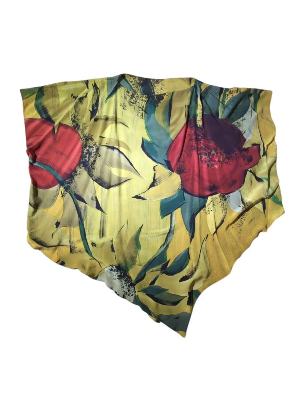 Nora Lottie Floral Poncho Top Abstract Art to Wear Silk Hand Painted Artsy - Picture 6 of 8